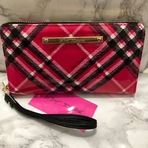 NWT Betsey Johnson plaid wristlet/wallet 2 for $50